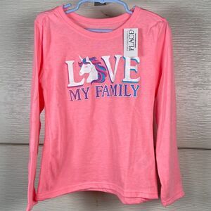 Girls Childrens Place‎ Long Sleeve Pink Unicorn Graphic Tee Size XS 4 NWT